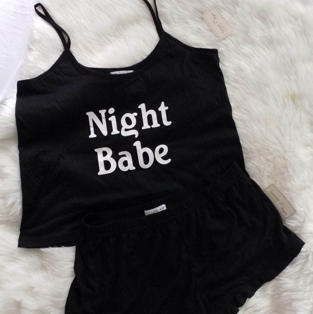 Forever21 2 piece Sleepwear Night Babe logo